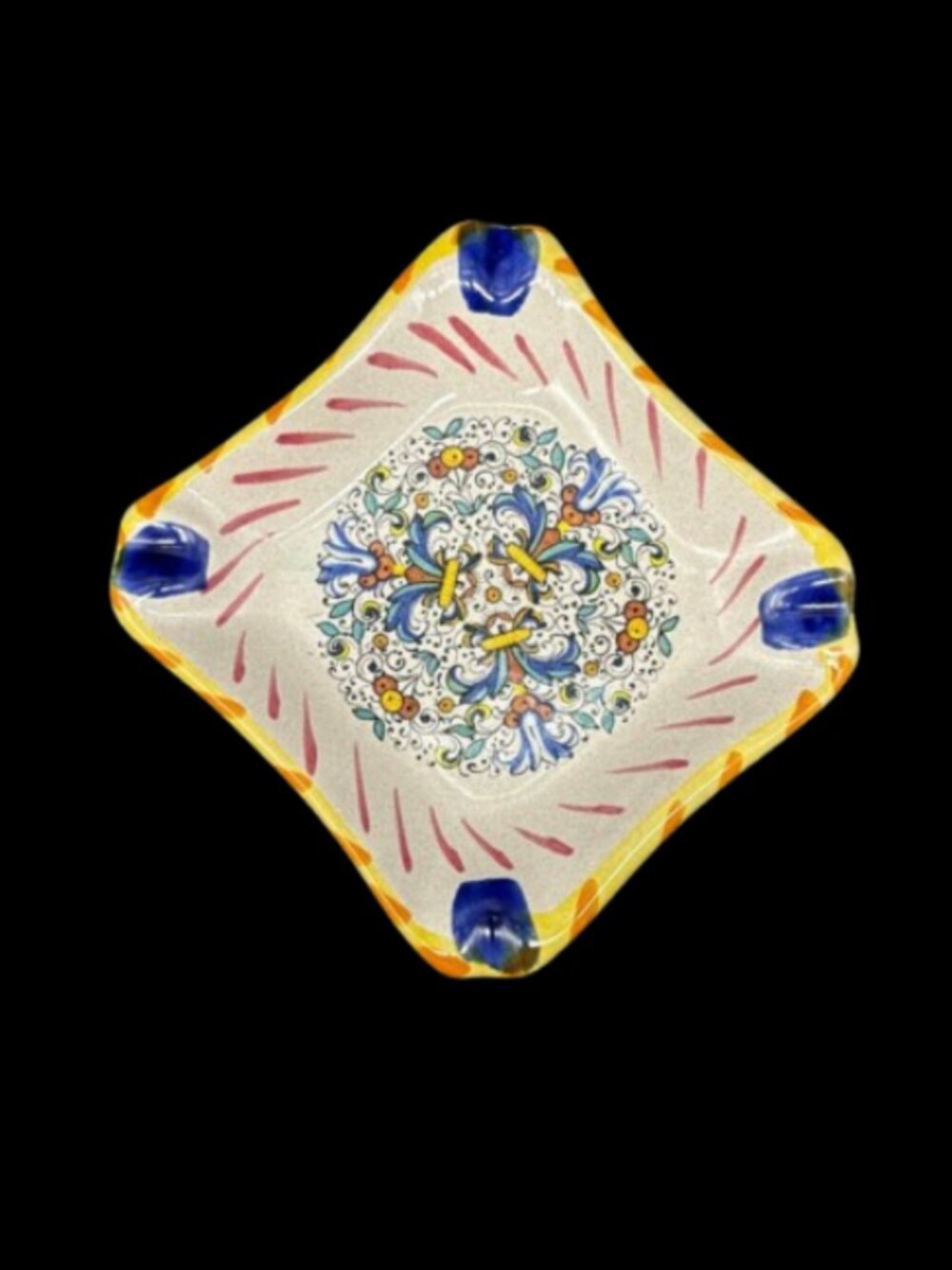 Vintage Ceramiche Artigianali Italy Hand Painted Ceramic Ashtray Trinket Dish - Picture 6 of 6